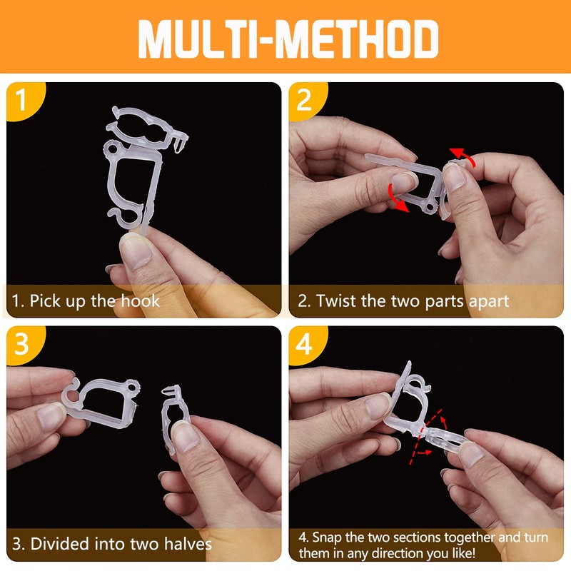 TITE 100 PCS Mini Plastic Gutter Hanging Hooks Outdoor Christmas