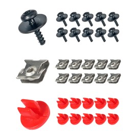 iolory 10 Sets Car T30 Engine Splash Screw Kit,T30 Torx Head Screw Fasteners,Bumper Fender Washer Bolt,Automotive Accessories,Suitable for Most Car Front Engine Splash Shield Guard Under