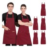 5pzs Delantales De Lona Ajustables, Para Chef O Art