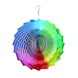 Wind Spinner 12In Laser Cut Stainless Steel Hanging Wind Spinners Outdoor Clearance Yard Art Outdoor and Garden Clearance Large Unique Gifts for Women& Men Holidays (Colorful Tunnel)