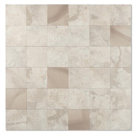 Yipscazo 10 Sheet Peel and Stick Backsplash Mosaic Tiles Stainless Steel Metal Kitchen Backsplash Stick on Tiles for Stove, Bathroom, Laundry in Ecru Stone (11.8'' x 11.8'')