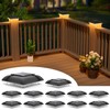 Solar Post Cap Lights Outdoor 12pack - Downward Lighting Waterproof