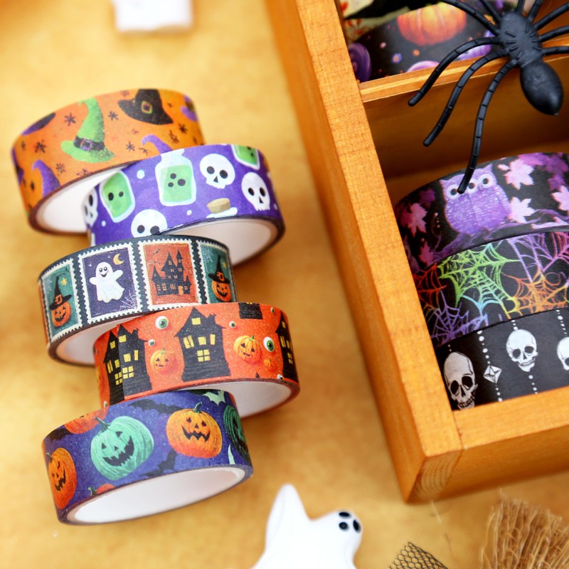 Joysoong Halloween Washi Tape Set, 16 Rolls Pumpkin Decorative for