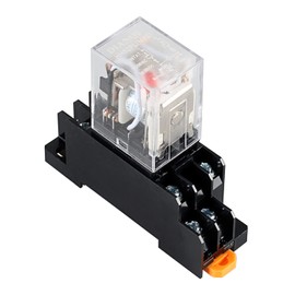 DIANQI 110VAC 5A Electromagnetic Power Coil Relay HH52PL DPDT 2NO 2NC 8Pins with LED Indicator Light and Plug-in Terminal Socket Base