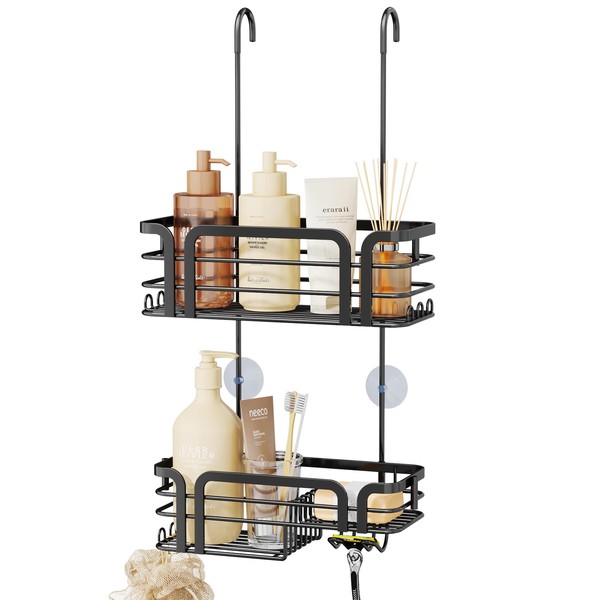 SWTYMIKI Shower Caddy Hanging Organizer - Over the Door Shower