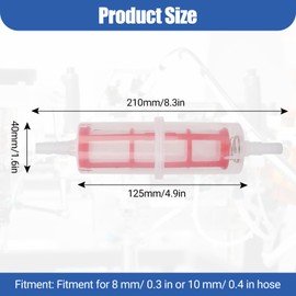 GAESHOW 5pcs Diesel Filters, Petrol Filter 8mm, Fuel Filter, Diesel Fuel Filter, Quick Fuel Filter for Truck Forklift 8mm/0.3" or 10mm/0.4"