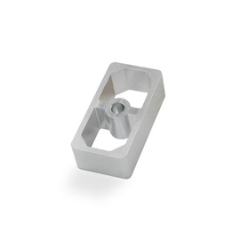 QGHAUC 1 Inch Lowering Block for 2.5" Leaf Spring - Single Unit Only, Extruded Aluminum Suspension Kit with 9/16" Center Pin (1 Pack, U-Bolts Not Included)