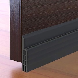 Autoadhesivo para Puerta Tira de Goma de Puerta - 100cm Sello de Puerta para Hueco de Ventana o Puerta, de Silicona Tira reptiles Polvo Prevención Cinta Tapón Ruido A Prueba - Negro