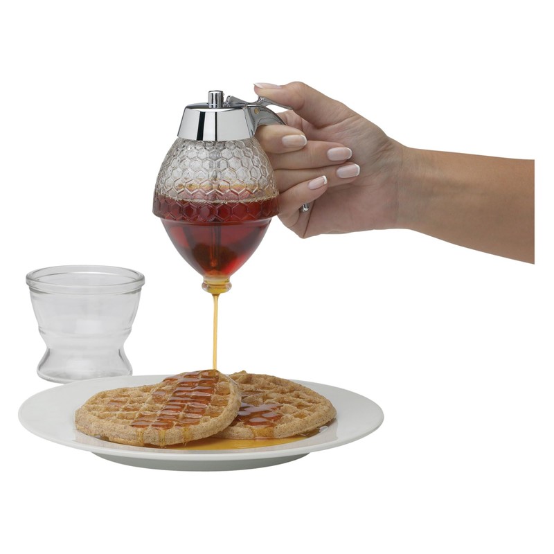 Mrs. Anderson's Baking Syrup Honey Dispenser, Glass with Storage Stand,
