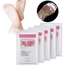 Mascarilla Exfoliante de Pies y Talones Agrietados de 5 Piezas, Máscara Hidratante para Eliminar ExfoliacióN de Piel Muerta del Callo, Reparación del Talón áspero Para Hombres y Mujeres
