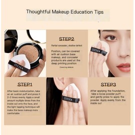 zeesea 2 in 1 Black Truffle Cushion Foundation,Makeup Double Layer Cushion BB Cream &Setting Powder for Oil Control,Tinted Moisturizer,Long-lasting, Natural, 0.32 + 0.18oz (9g + 6g)