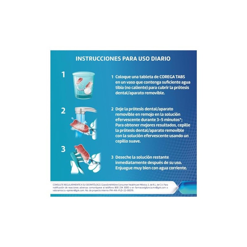 Corega Tabletas Limpiadoras Blanqueadoras, 30 Tabletas Efervescentes