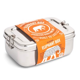 Elephant Box Original Stainless Steel 2 Litre Lunch Box | Metal Pack Lunch Box, Eco-Friendly & Plastic Free Food Container