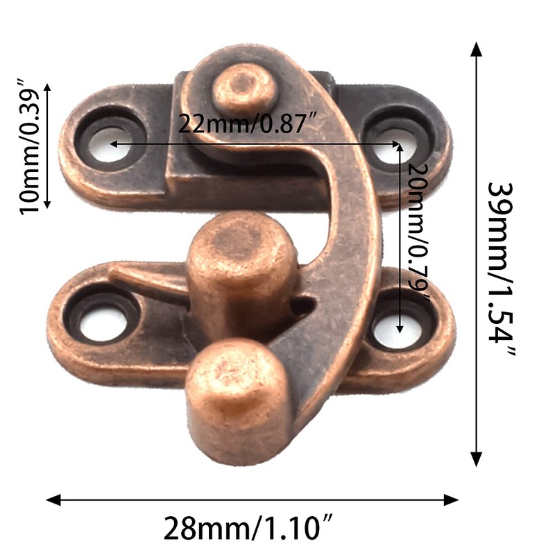 Antique Right Hook Hasp Latch Retro Swing Horn Lock Clasp
