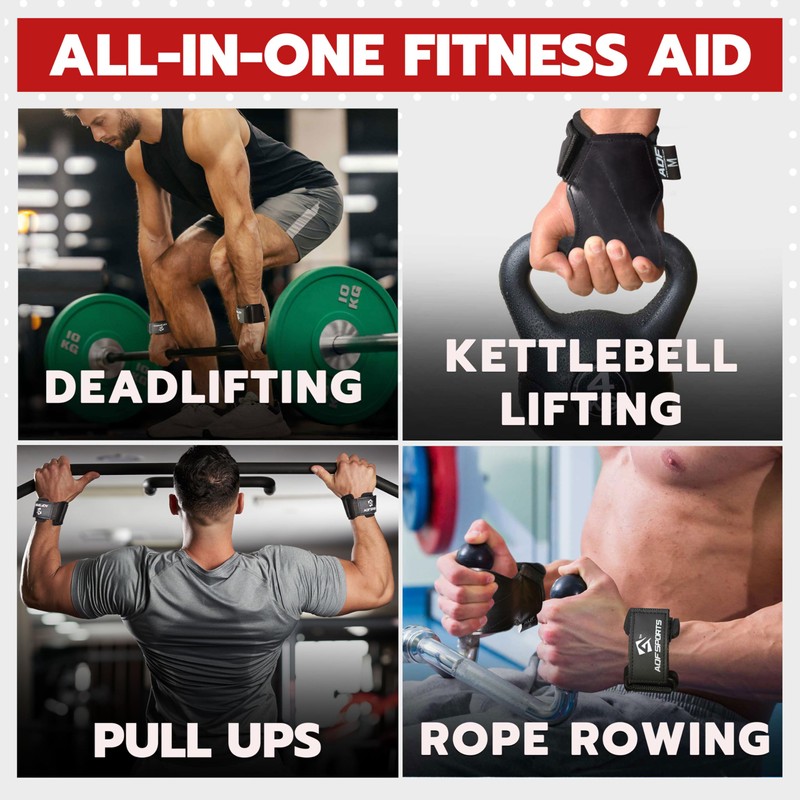 AQF Weight Lifting Hand Grips with Wrist Support – Anti-Slip
