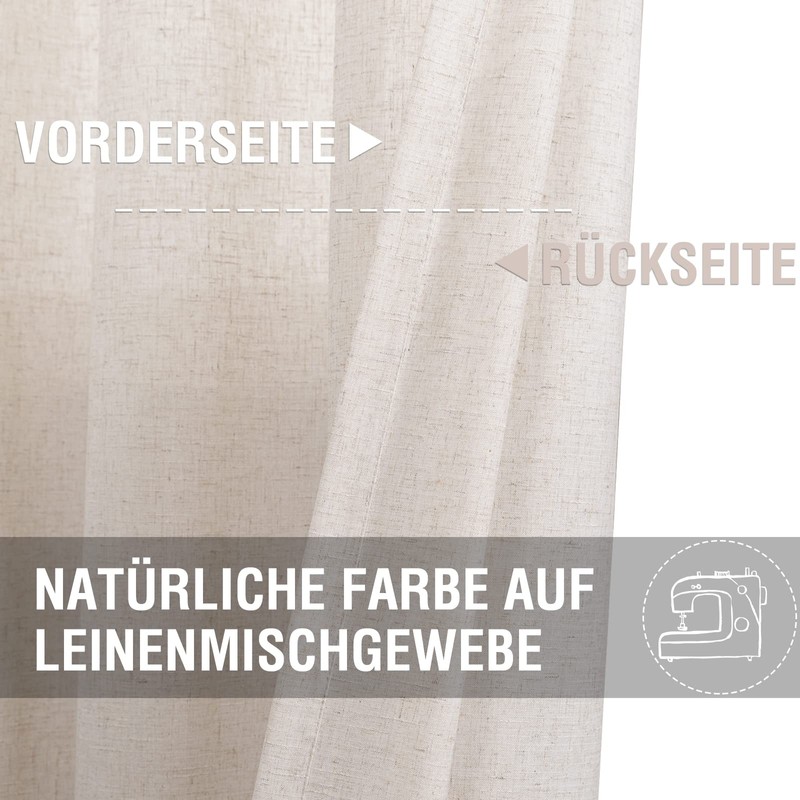 TOPICK Kitchen Curtains 36 Inch Length Linen Textured Bathroom Window