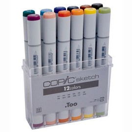Copic Sketch Marker Set-Basic Colors-12 Pieces