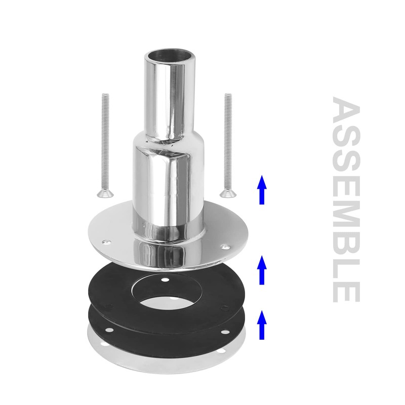 Anxingo 316 stainless steel thru hull/ex-haust fitting 24mm Tube Pipe