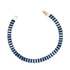 JASKFG Cubic zirconia diamond bracelet (gold and blue)