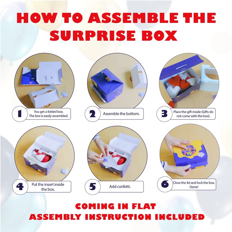 FETTIPOP DIY Gift Box, Gift Carton, Exploding confetti (Premium White),