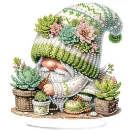 MOGTAA 5D Diamond Painting Dwarf Desktop Decoration for Adults Children, Succulent Diamond Painting Table Decoration Set, DIY Diamond Painting Pictures Craft Set, Creative Set for Room, Office