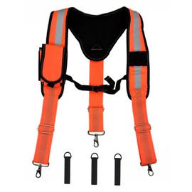 Cedrainy Heavy Duty Tool Belt Suspenders for Men 3 Point Padded Suspenders with Attachment Loops for Men