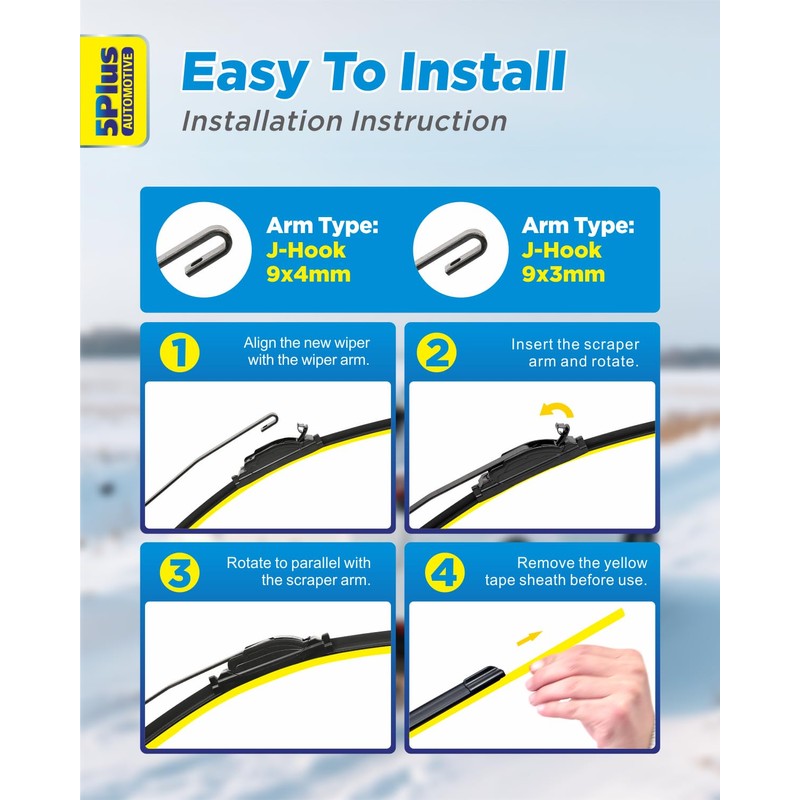 5 PLUS 24"+21" Windshield Wipers Blade Replacement for Nissan 2017-2024
