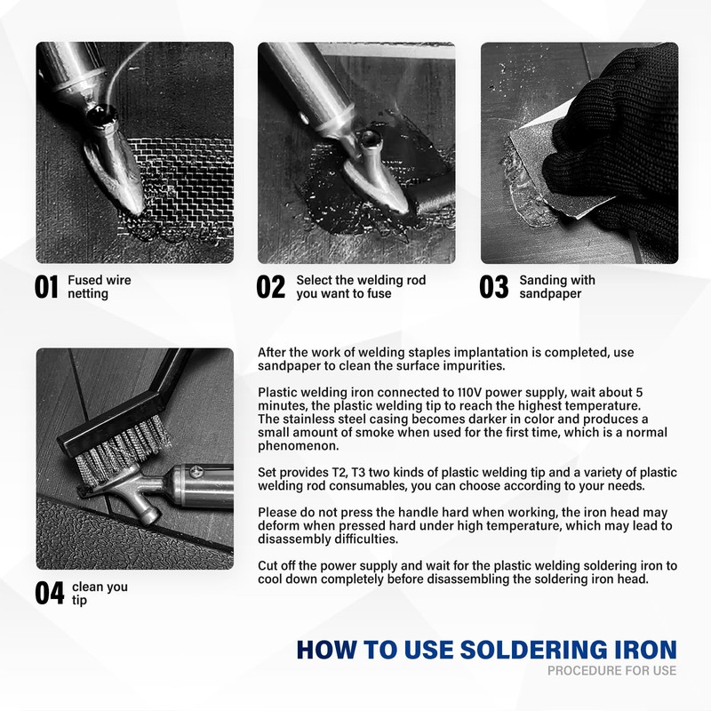 Allturn 110V-100W Plastic Welder, Plastic Welding Repair Iron Kit for