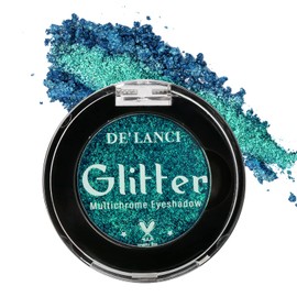 Green Glitter Eyeshadow, Highly Pigmented Duochrome Eyeshadow, Intensive Colour Shift, Multichrome Green Eyeshadow for Teal Eyes, Waterproof Shimmer Eyeshadow, 2E