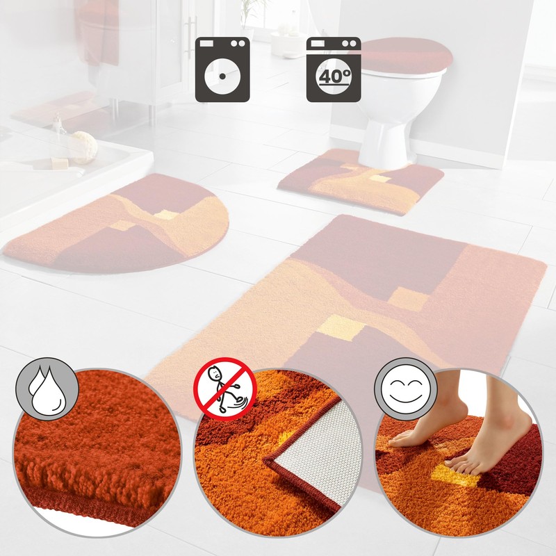Erwin Müller Athens Toilet Mat without Cut-Out Non-Slip Terra Size