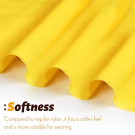 Vonty Waterproof Fabric Ripstop Nylon Fabric by The Yard - 60 Inch Wide(1 Yard), Water Proof Yellow Fabric Lightweight Kite Fabrics for Tent Bag Tarp DIY Craft Travel Outdoor