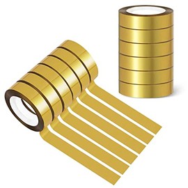 6 Rolls Gold Metallic Tape - DIY Graphic Art Tape Gold Mirror Washi Tape Gold Wrapping Tape for Crafts Decoration, Wall Decor (1/2 Inch x 165 Yards)