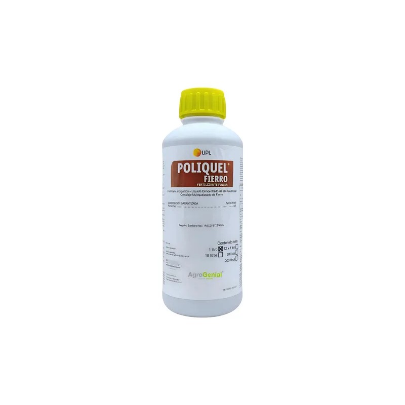 1 L Fertilizante Poliquel Multiquelatado Fierro Para Plantas Quelato De