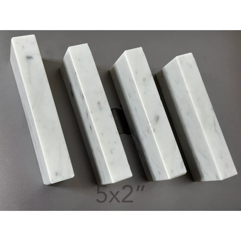 Carrara 5"x2"x¾" Undrilled Solid Italian Carrara White Marble Block Base