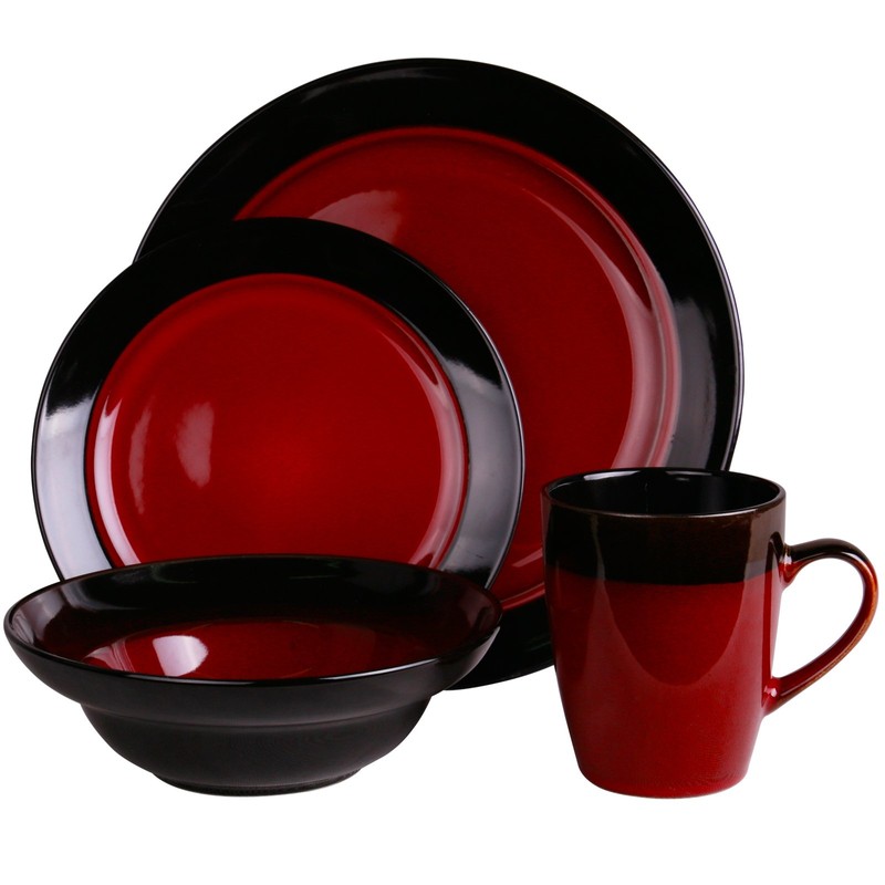 Elama’s Tanizia 16 Piece High Gloss Dinnerware Set
