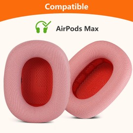 Toyoso Replacement Ear Pads for Airpods Max Headphones, Earpads Cushions with Noise Cancelling Foam, Soft Protein Skin Fabric, Red