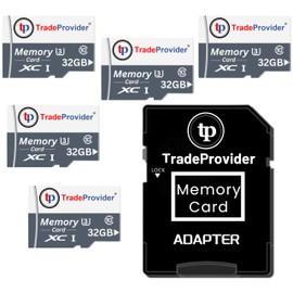 TradeProvider TF Memory Card, Up to 140MB/s Read Speed, A1, C10, U3, V30, 4K Video Recording, for Smartphones Drones Tablets Dash Security Cameras (32GB x 5 and Adapter, 32GB)