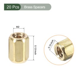 YOKIVE 20pcs M2 Spacer Brass Hex PCB Standoff Screw for Motherboard Traffic Board Electronics Gold Tone Female Length 3mm