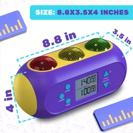 Visual Classroom Timer for Kids & Teachers w/Visual and Audible Alarms - Light Timer Green(GO) Orange(Alarm) Red(Stop) for Lessons Exam Quiz Break Time Tracking Kids