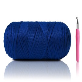800G（228YDS） Tshirt Yarn for Crocheting，Chunky T-Shirt Yarn for Beginner Crochet Bags，Baskets，Coasters，Shoes，Clothes，DIY Crafts, Elastic Fabric Thick Hand Knitting Crochet Yarn (Sapphire Blue)