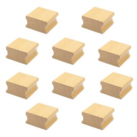 10 Pack Blank Wood Rubber Stamp Mounts, 40x40mm Blank Hard Wood Stamp Mounts for Crafts DIY Making, Scrapbooking Crafts, Engraved Meticulously Carved Patterns