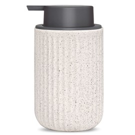 LALA DOLCE Foam Dispenser - Hand Pump Dispenser Beige Foaming Soap Dispenser Ceramic Dish Liquid Dispenser for Kitchen Bathroom Hand Wash Bottle (13.5oz/400ml Beige)