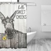 citari Funny Donkey Shower Curtain Rustic Floral Farmhouse Bathroom Shower
