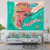 Shrahala Map of Argentina Tapestry Wall Hanging for Kids Student,