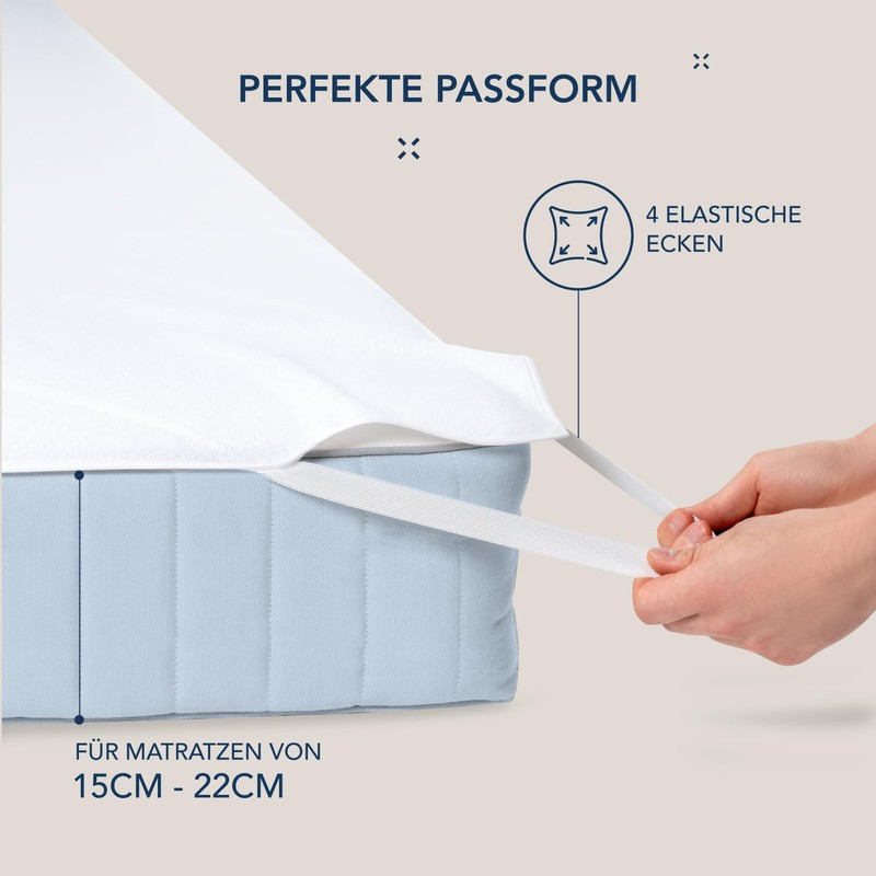 Dreamzie - Molton Mattress Protector 100 x 200 cm 100%