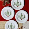 Bamboo Table Holiday Trees 8-inch Snack/Salad/Dessert Plate, Set of 4,