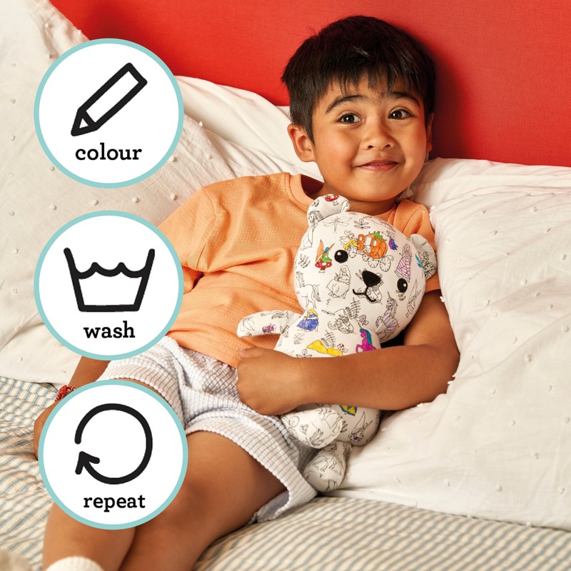 eatsleepdoodle Colour In Fairytale Bear Colouring Plush w/ 10pk Washable