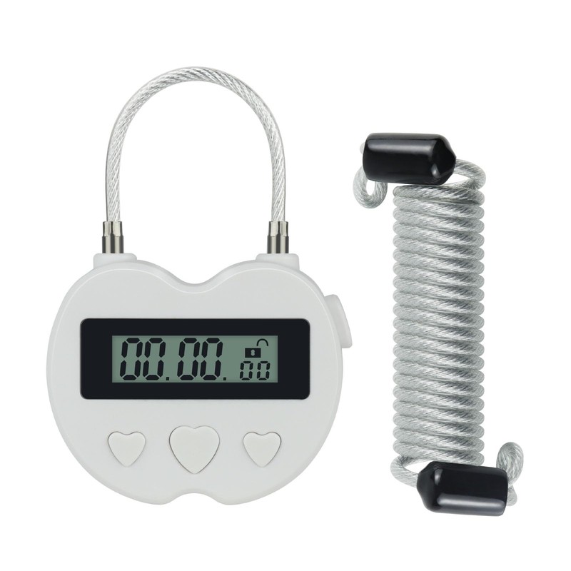 KENRONE Heart Metal Timer Lock, USB Rechargeable Timer Compact Padlock
