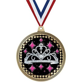 2.75" Beauty Tiara Medal Award, Gold Vega Beauty Tiara Team Trophy Award Includes Free Neck Ribbon Prime