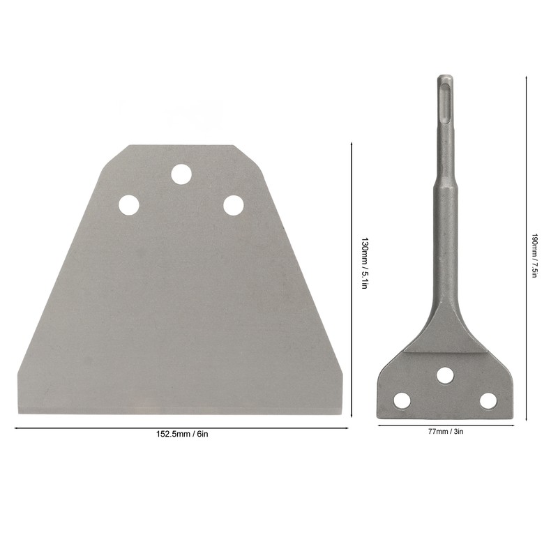 6in Electric Hammer Floor Tile Removal Chisel Spring Steel Round